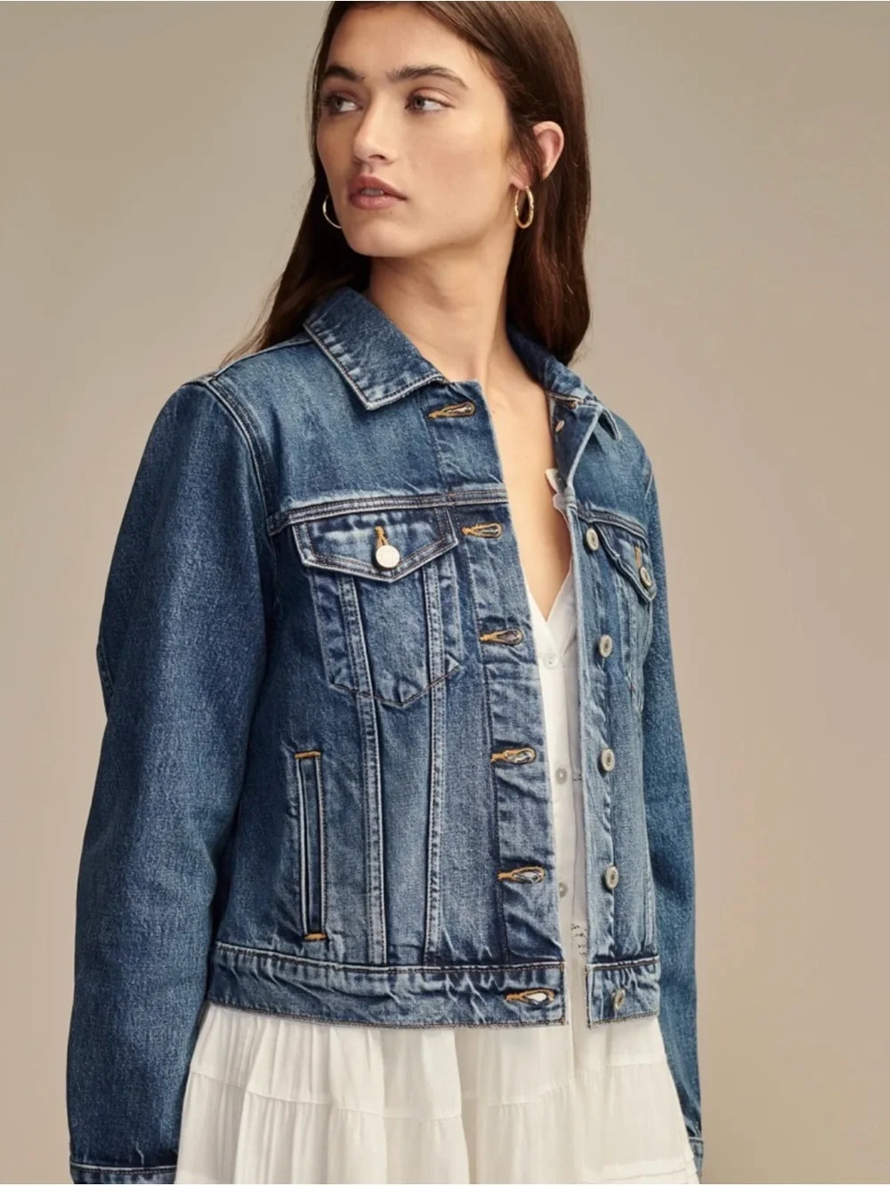 Lucky Brand Medium Wash Blue Denim Jacket - Picture 2 of 7